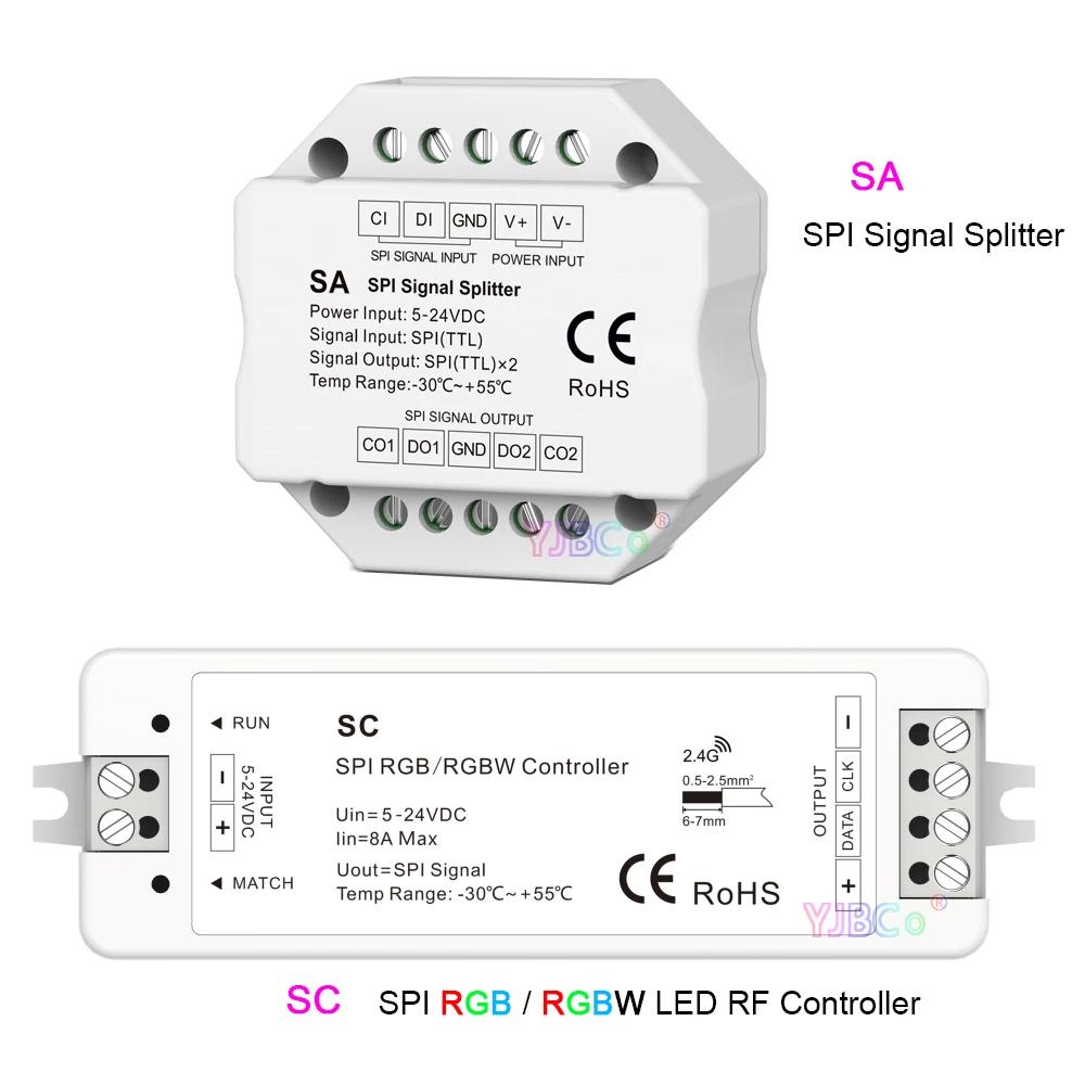 SA SPI TTL 2 ä ȣ , DC 5V-24V 12V SC WS2811 WS2812 WS2815 SPI RGB RGBW LED ȼ Ʈ Ʈѷ, 2.4G 